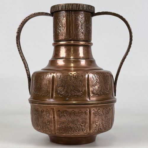 ANTIQUE 19TH CENTURY DECORATIVE COPPER JUG - ADDITIONAL PHOTO 3