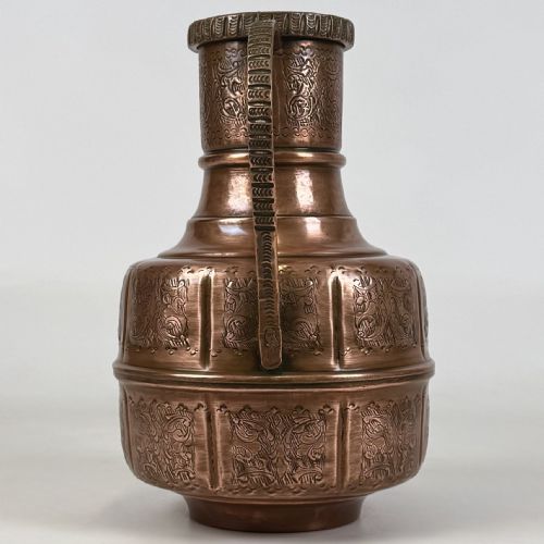 ANTIQUE 19TH CENTURY DECORATIVE COPPER JUG - ADDITIONAL PHOTO 5
