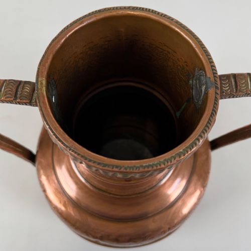 ANTIQUE 19TH CENTURY DECORATIVE COPPER JUG - ADDITIONAL PHOTO 11