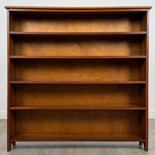 ANTIQUE 20TH CENTURY LARGE OPEN BOOKCASE IN OAK - ADDITIONAL PHOTO 1