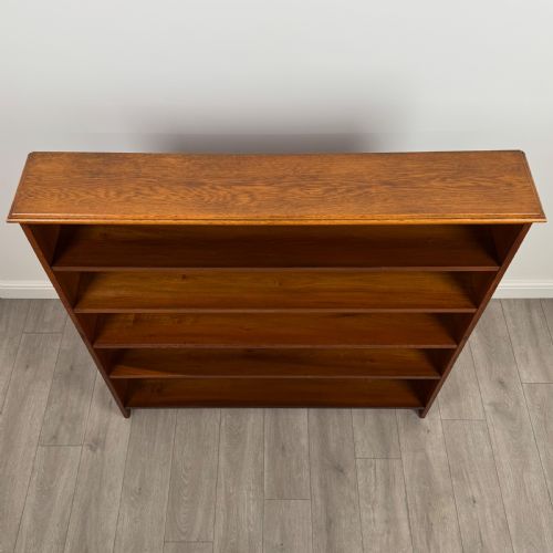 ANTIQUE 20TH CENTURY LARGE OPEN BOOKCASE IN OAK - ADDITIONAL PHOTO 9