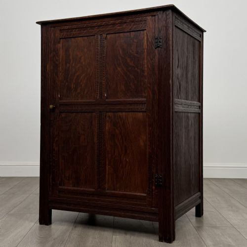 ANTIQUE 20TH CENTURY FINE QUALITY FITTED CUPBOARD IN OAK - ADDITIONAL PHOTO 2
