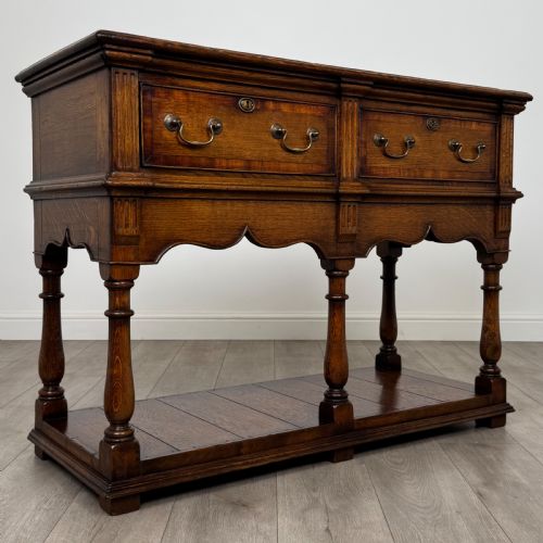 ANTIQUE 20TH CENTURY FINE QUALITY DRESSER BASE IN OAK - ADDITIONAL PHOTO 7