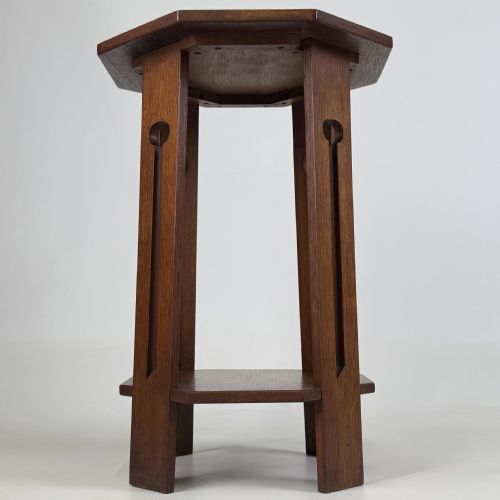 ANTIQUE 20TH CENTURY ART CRAFTS GOLDEN OAK SIDE TABLE - ADDITIONAL PHOTO 8