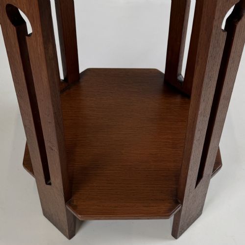 ANTIQUE 20TH CENTURY ART CRAFTS GOLDEN OAK SIDE TABLE - ADDITIONAL PHOTO 11