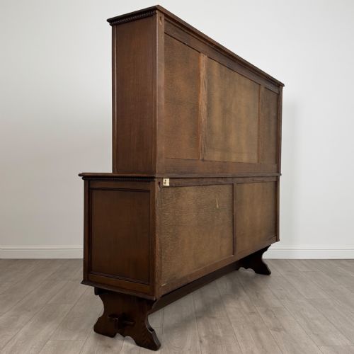 ANTIQUE 20TH CENTURY GOOD QUALITY LINENFOLD DRESSER IN OAK - ADDITIONAL PHOTO 5