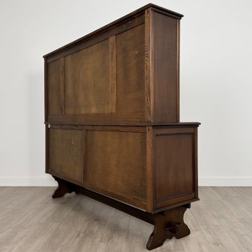 ANTIQUE 20TH CENTURY GOOD QUALITY LINENFOLD DRESSER IN OAK - ADDITIONAL PHOTO 8