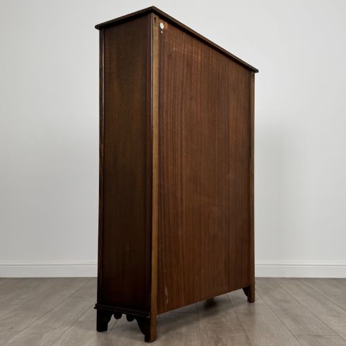 ANTIQUE 20TH CENTURY CARVED OAK OPEN BOOKCASE - ADDITIONAL PHOTO 5