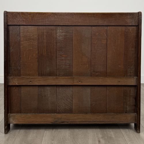 ANTIQUE 20TH CENTURY FINE QUALITY SMALL OAK SETTLE - ADDITIONAL PHOTO 4