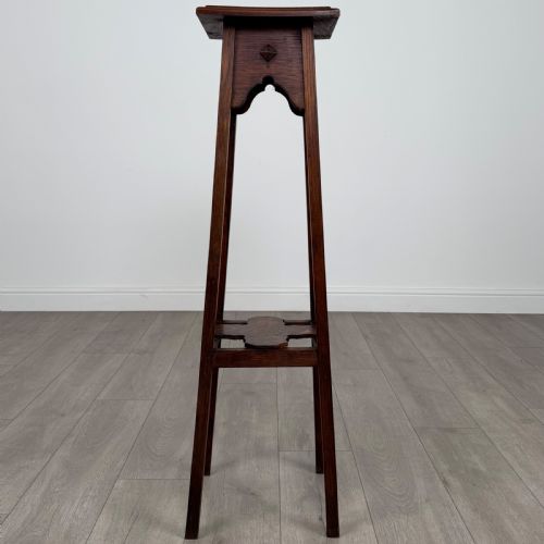 ANTIQUE 20TH CENTURY FINE QUALITY PLANT STAND IN OAK - ADDITIONAL PHOTO 7