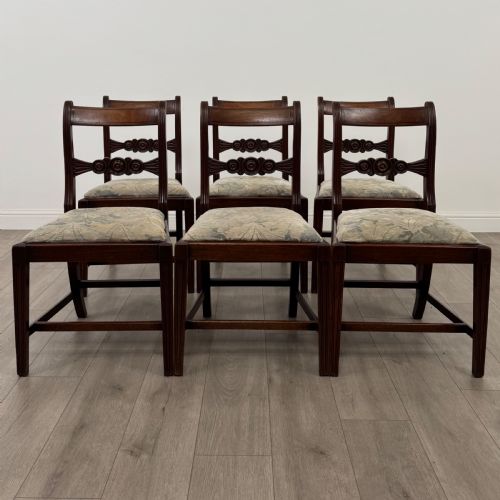 antique 18th century regency set of 6 mahogany dining chairs - CATEGORY: ANTIQUE CHAIRS - DATED GEORGIAN