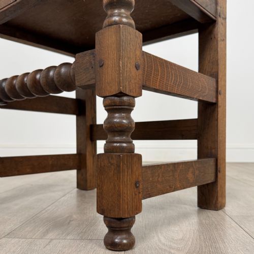 ANTIQUE 20TH CENTURY DINING TABLE WITH 8 DINING CHAIRS IN OAK - ADDITIONAL PHOTO 7