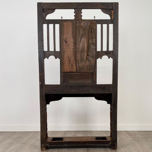 ANTIQUE 20TH CENTURY GOOD QUALITY HALL STAND IN OAK - ADDITIONAL PHOTO 4