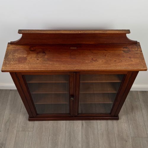 ANTIQUE 20TH CENTURY GLAZED BOOKCASE IN MAHOGANY - ADDITIONAL PHOTO 9