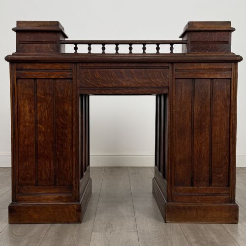 ANTIQUE 20TH CENTURY FINE QUALITY DESK IN OAK - ADDITIONAL PHOTO 5