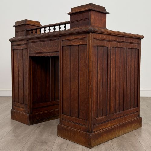 ANTIQUE 20TH CENTURY FINE QUALITY DESK IN OAK - ADDITIONAL PHOTO 6