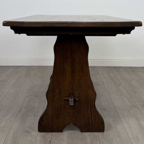 ANTIQUE 20TH CENTURY REFRACTORY STYLE DINING TABLE IN OAK - ADDITIONAL PHOTO 2