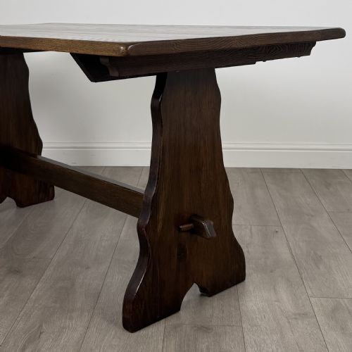 ANTIQUE 20TH CENTURY REFRACTORY STYLE DINING TABLE IN OAK - ADDITIONAL PHOTO 4