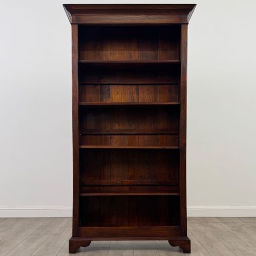 ANTIQUE 20TH CENTURY GOOD QUALITY OPEN BOOKCASE IN OAK - ADDITIONAL PHOTO 1