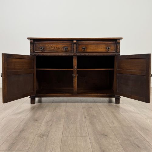 ANTIQUE 20TH CENTURY GOOD QUALITY SIDEBOARD IN OAK - ADDITIONAL PHOTO 1