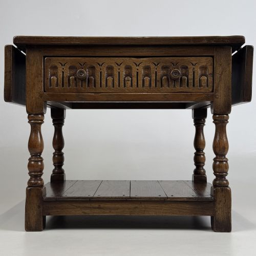 antique 20th century good quality drop leaf coffee table in oak - CATEGORY: ANTIQUE TABLES - DATED EDWARDIAN