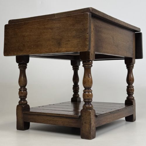 ANTIQUE 20TH CENTURY GOOD QUALITY DROP LEAF COFFEE TABLE IN OAK - ADDITIONAL PHOTO 5