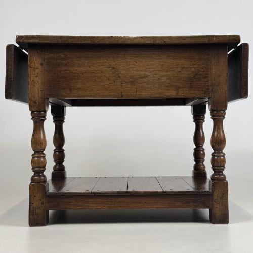 ANTIQUE 20TH CENTURY GOOD QUALITY DROP LEAF COFFEE TABLE IN OAK - ADDITIONAL PHOTO 6