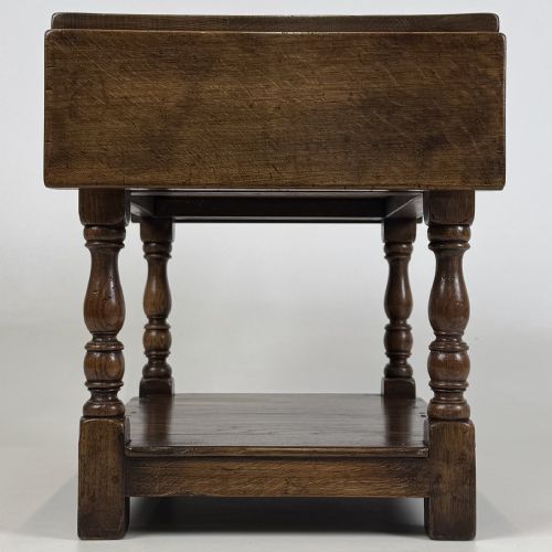 ANTIQUE 20TH CENTURY GOOD QUALITY DROP LEAF COFFEE TABLE IN OAK - ADDITIONAL PHOTO 8