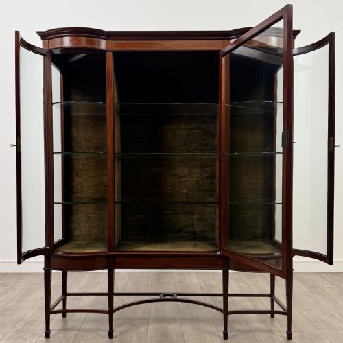 ANTIQUE 20TH CENTURY GLAZED DISPLAY CABINET IN MAHOGANY - ADDITIONAL PHOTO 2