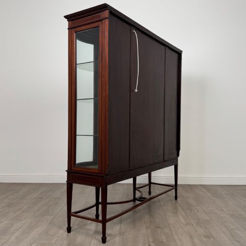 ANTIQUE 20TH CENTURY GLAZED DISPLAY CABINET IN MAHOGANY - ADDITIONAL PHOTO 5