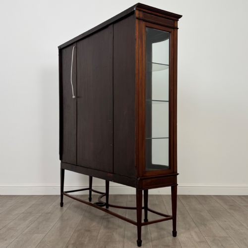ANTIQUE 20TH CENTURY GLAZED DISPLAY CABINET IN MAHOGANY - ADDITIONAL PHOTO 7