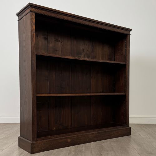 ANTIQUE 20TH CENTURY GOOD QUALITY OPEN BOOKCASE IN OAK - ADDITIONAL PHOTO 8