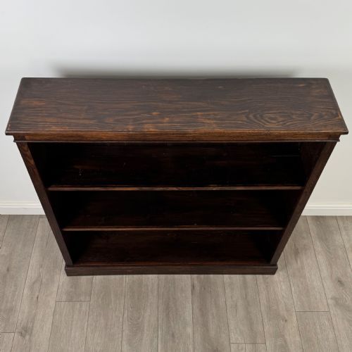 ANTIQUE 20TH CENTURY GOOD QUALITY OPEN BOOKCASE IN OAK - ADDITIONAL PHOTO 9