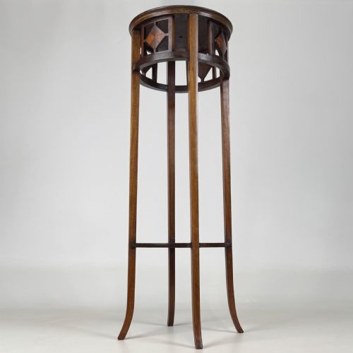 ANTIQUE 20TH CENTURY DECORATIVE PLANT STAND IN MAHOGANY - ADDITIONAL PHOTO 4