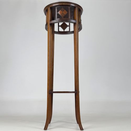 ANTIQUE 20TH CENTURY DECORATIVE PLANT STAND IN MAHOGANY - ADDITIONAL PHOTO 5