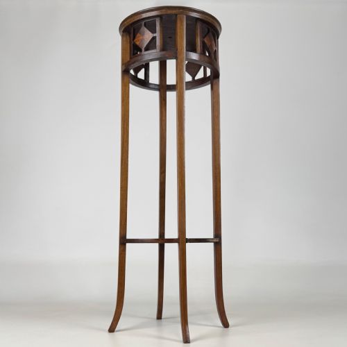 ANTIQUE 20TH CENTURY DECORATIVE PLANT STAND IN MAHOGANY - ADDITIONAL PHOTO 6