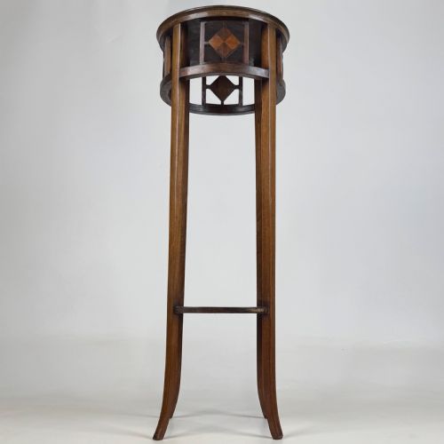 ANTIQUE 20TH CENTURY DECORATIVE PLANT STAND IN MAHOGANY - ADDITIONAL PHOTO 7