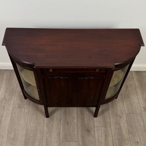 ANTIQUE 20TH CENTURY BOW FRONT CABINET IN MAHOGANY - ADDITIONAL PHOTO 9