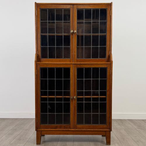ANTIQUE 20TH CENTURY GLAZED DISPLAY CABINET IN OAK - ADDITIONAL PHOTO 1