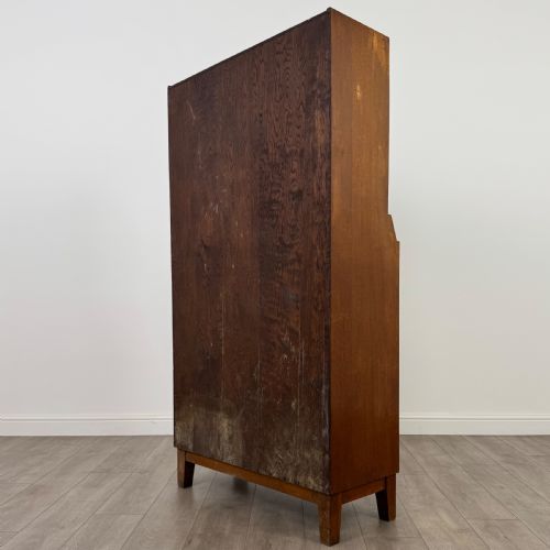 ANTIQUE 20TH CENTURY GLAZED DISPLAY CABINET IN OAK - ADDITIONAL PHOTO 7