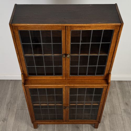ANTIQUE 20TH CENTURY GLAZED DISPLAY CABINET IN OAK - ADDITIONAL PHOTO 10