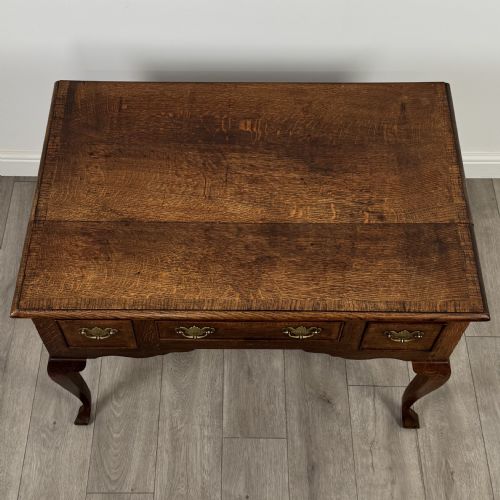 ANTIQUE 18TH CENTURY FINE QUALITY WRITING TABLE IN OAK - ADDITIONAL PHOTO 8
