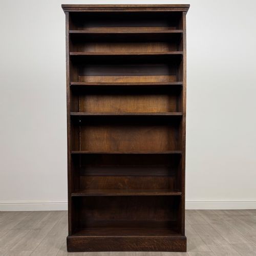 ANTIQUE 20TH CENTURY PAIR OF TALL BOOKCASES IN OAK - ADDITIONAL PHOTO 1
