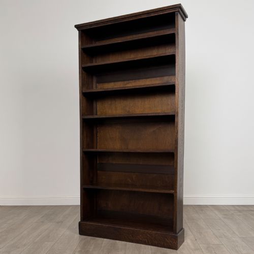 ANTIQUE 20TH CENTURY PAIR OF TALL BOOKCASES IN OAK - ADDITIONAL PHOTO 2