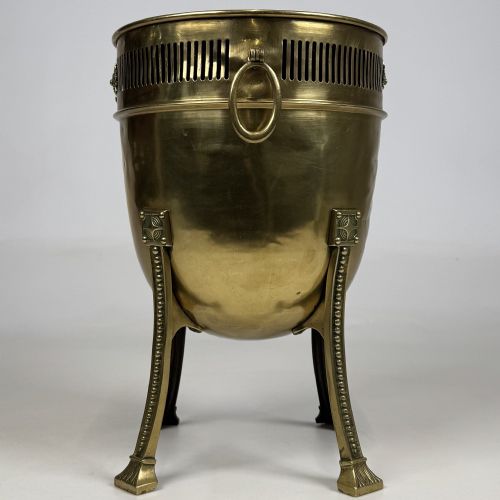 ANTIQUE 19TH CENTURY DECORATIVE BRASS JARDINIERE PLANTER - ADDITIONAL PHOTO 1