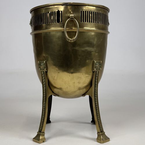 ANTIQUE 19TH CENTURY DECORATIVE BRASS JARDINIERE PLANTER - ADDITIONAL PHOTO 5