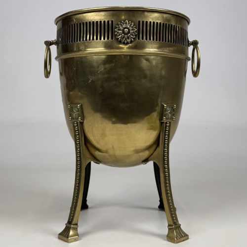 ANTIQUE 19TH CENTURY DECORATIVE BRASS JARDINIERE PLANTER - ADDITIONAL PHOTO 7