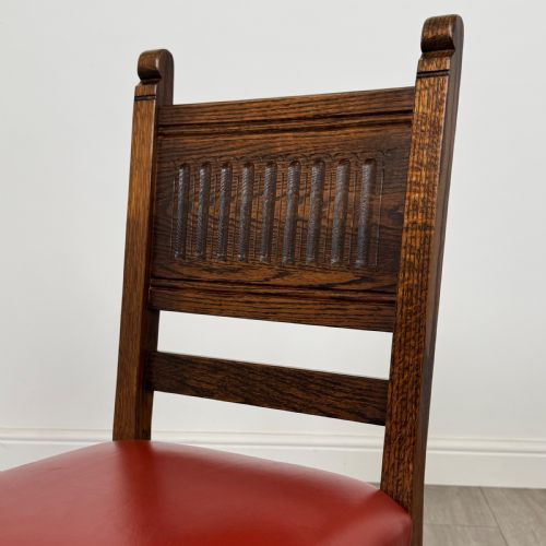 ANTIQUE 20TH CENTURY SET OF 6 QUALITY DINING CHAIRS IN OAK - ADDITIONAL PHOTO 4