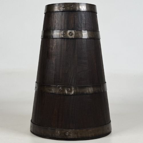 ANTIQUE 20TH CENTURY BARREL UMBRELLA STAND IN OAK - ADDITIONAL PHOTO 1