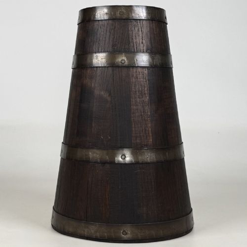 ANTIQUE 20TH CENTURY BARREL UMBRELLA STAND IN OAK - ADDITIONAL PHOTO 2
